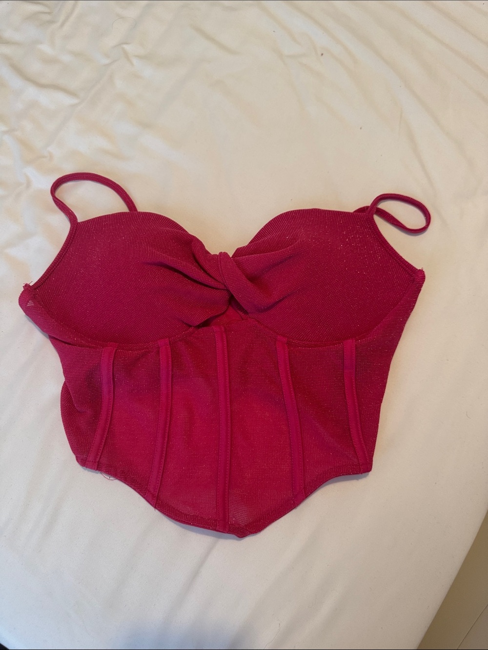 SHEIN Fuchsia Pink Crop Bustier Top